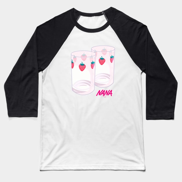 Nana Strawberry Glasses Baseball T-Shirt by Lani89